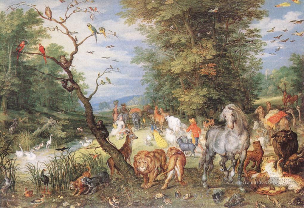 die Tiere Eintreten The Ark Flämisch Jan Brueghel der Ältere Ölgemälde